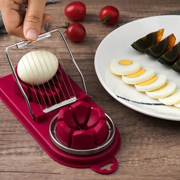 Coupe-œufs multifonctionnel en acier inoxydable, trancheur d'œufs, moule en forme de fleur, coupe-viande pour déjeuner, Gadgets de cuisine