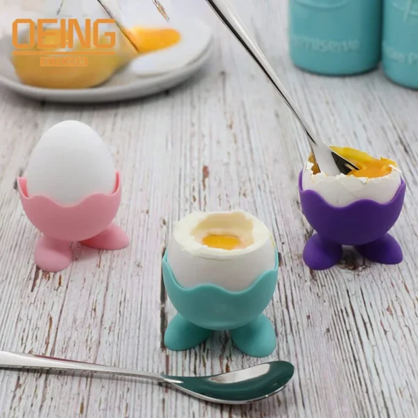 Tasse à œufs en Silicone souple coloré, 5 pièces, tasse de service d'œufs bouilli, plateau à œufs, supports d'œufs, outils de cuisine, Gadgets