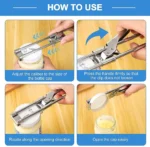 Ouvre-bocal manuel réglable en acier inoxydable, ouvre-couvercle de bouteille pour mains débiles, poignée facile, accessoires de cuisine, Gadgets, outils – Image 5