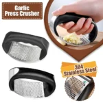 Presse-ail manuel en acier inoxydable, hachoir à ail, outils de hachage de Fruits et légumes, Gadget de cuisine – Image 2