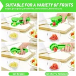 Coupe-Uvaux multifonctionnel vert, coupe-fruits et légumes, Gadgets de cuisine créatifs sans lame, accessoires de cuisine 1 pièce – Image 5