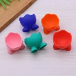 Tasse à œufs en Silicone souple coloré, 5 pièces, tasse de service d'œufs bouilli, plateau à œufs, supports d'œufs, outils de cuisine, Gadgets – Image 3