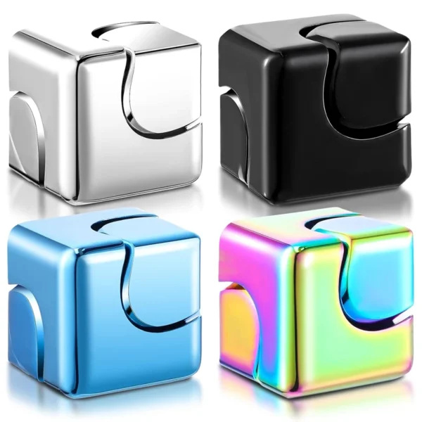 Dés magiques carrés en métal, Cube rotatif, Fidget Spinner, anxiété, anti-Stress, autisme, jouets tdah, Gadgets EDC pour adultes et adolescents, cadeaux amusants