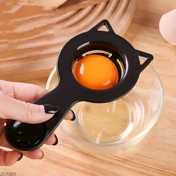 Séparateur d'œufs de chat 2 en 1, dessin animé mignon, tasse à mesurer, jaune facile et filtre blanc pour la cuisson et la cuisson, Gadget de cuisine parfait