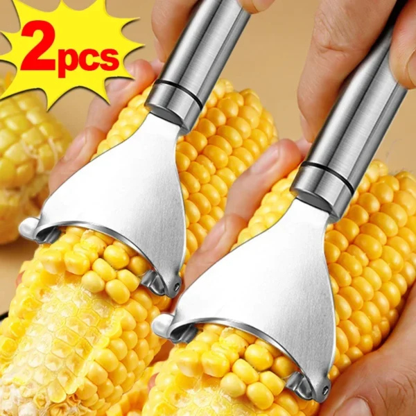 Éplucheur de maïs en acier inoxydable, dénudeur de maïs dentelé, rasoir Cob, raboteuse, batteuse, coupe, outil de cuisine pour fruits et légumes