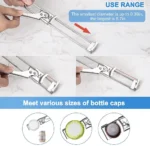 Ouvre-bocal manuel réglable en acier inoxydable, ouvre-couvercle de bouteille pour mains débiles, poignée facile, accessoires de cuisine, Gadgets, outils – Image 2