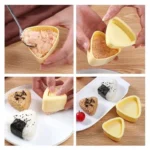 Triangles Sushi moule oignon boule de riz presse alimentaire japonais Bento cuisine Gadget ensemble Onigiri fabricant cadre Kit outils Gadgets salle à manger – Image 4