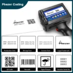 Phezer 12.7/25.4mm imprimante d'étiquettes imprimante à jet d'encre portable QR Bar Code de lot Date numéro Logo Date d'expiration Machine de codage Portable